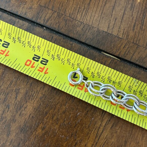 Vintage Chunky Silver-tone Chain Necklace Double Link Statement Chainmaille 20" - Picture 14 of 14